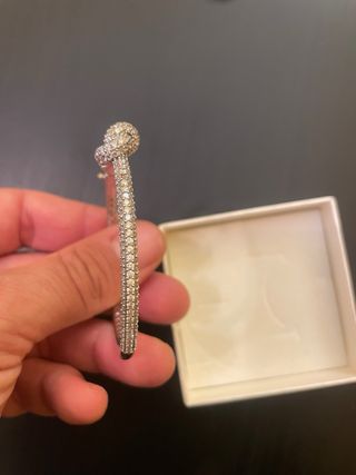 Bracciale donna acciaio con zirconi nodo