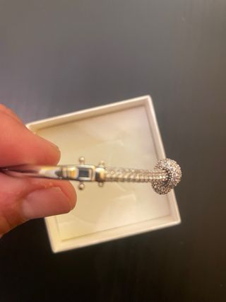 Bracciale donna acciaio con zirconi nodo