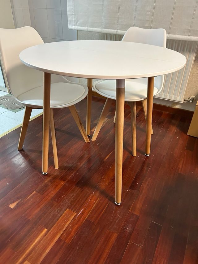 Mesa Comedor Redonda Blanca 80cm