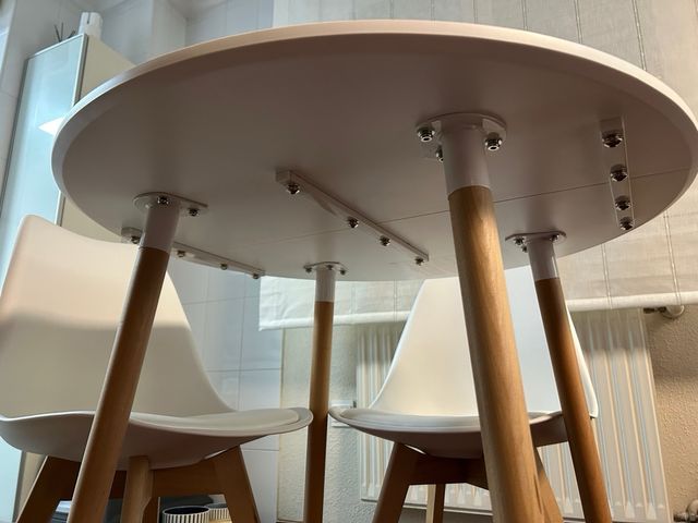 Mesa Comedor Redonda Blanca 80cm