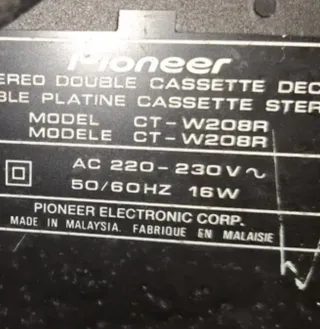 Transformador Pioneer (original) de 10V-0-10V