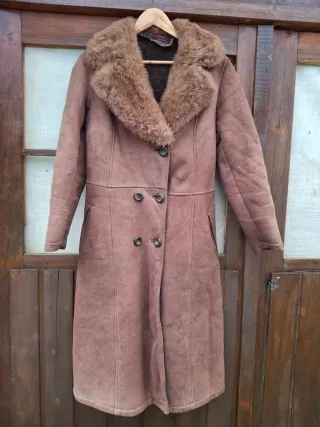 OFERTA HOY ! Abrigo vintage piel marrón