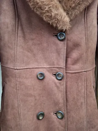 OFERTA HOY ! Abrigo vintage piel marrón