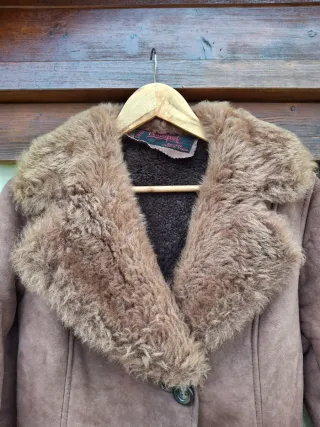 OFERTA HOY ! Abrigo vintage piel marrón