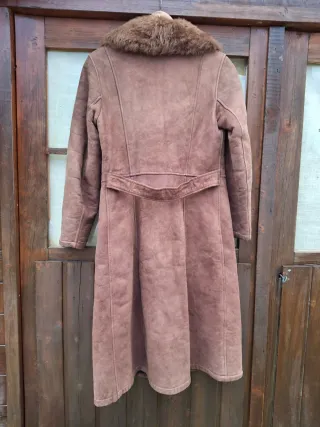 OFERTA HOY ! Abrigo vintage piel marrón