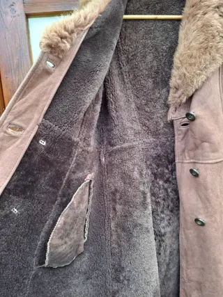 OFERTA HOY ! Abrigo vintage piel marrón