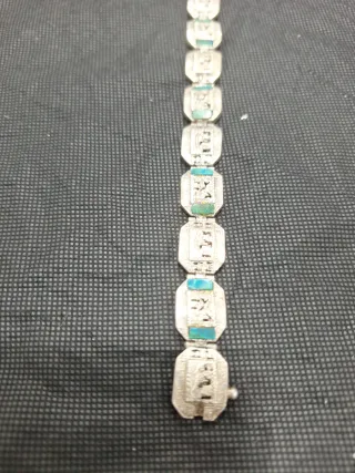 Pulsera Antigua Plata Turquesa