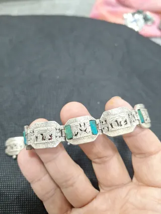 Pulsera Antigua Plata Turquesa