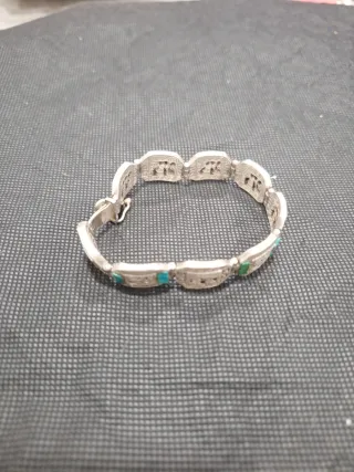 Pulsera Antigua Plata Turquesa