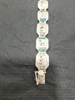 Pulsera Antigua Plata Turquesa