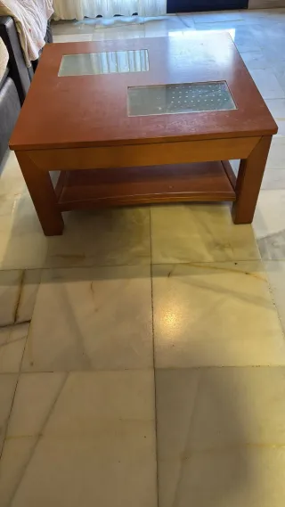 Mesa de centro madera y cristal