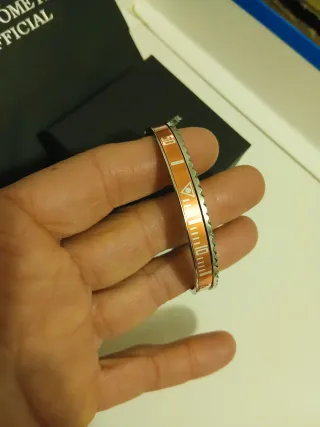 Bracciale a cerchio arancione e argento