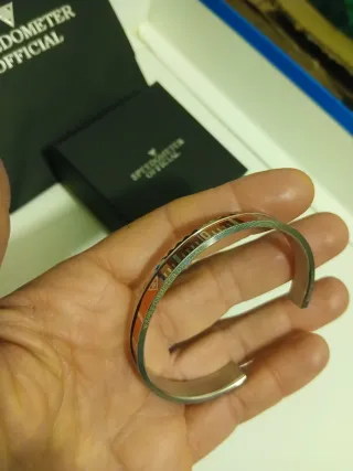 Bracciale a cerchio arancione e argento