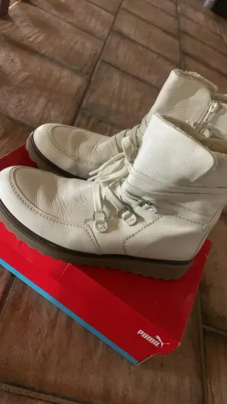 Botas Cuero  Talla 41/42 Blancas