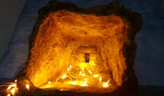 Portal Belén Cueva Navidad artesanal Figuras 25cm