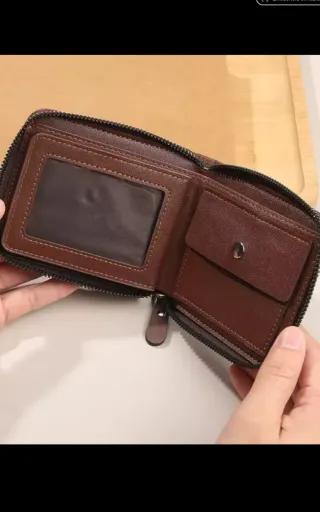 Cartera hombre cremallera negra nuevo precintado