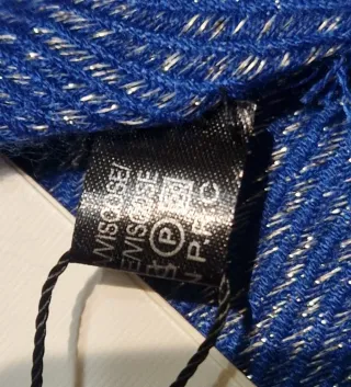 Sciarpa donna blu con fili argento
