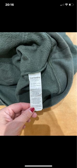 Sudadera Blue Banana Talla S Verde Militar