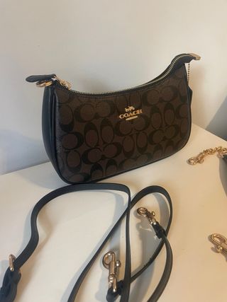 Bolso Coach Marrón/Negro/Dorado