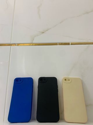 Confezione 3 custodie iPhone 7/8 Nero, Blu e Beige