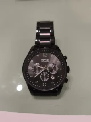 Reloj Megir Negro/Plateado Esfera 44mm