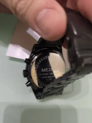 Reloj Megir Negro/Plateado Esfera 44mm