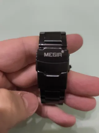 Reloj Megir Negro/Plateado Esfera 44mm