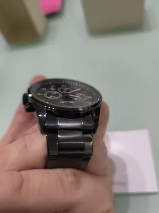 Reloj Megir Negro/Plateado Esfera 44mm