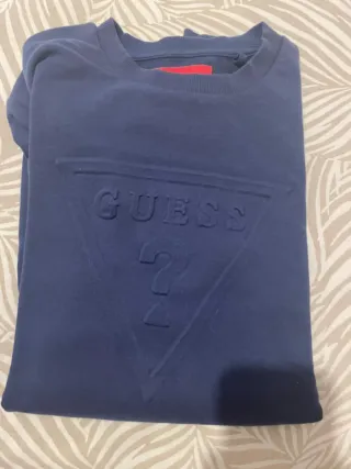 Sudadera Guess Azul con Logo en Relieve
