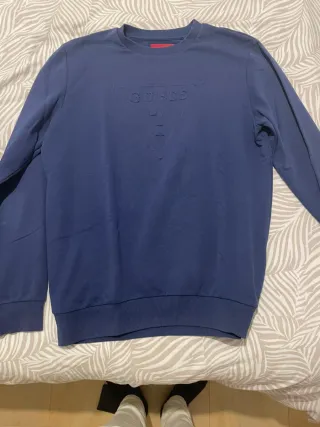 Sudadera Guess Azul con Logo en Relieve