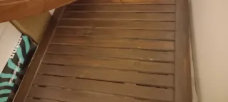 Mesa y 2 sillas de exterior madera