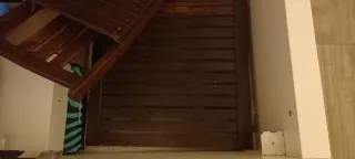 Mesa y 2 sillas de exterior madera