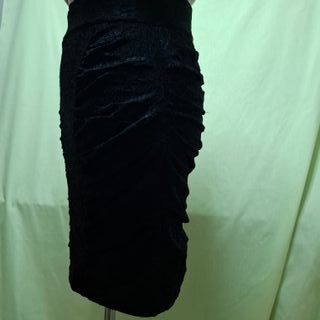 Falda Lápiz Negra Encaje Fruncida Mango Talla M