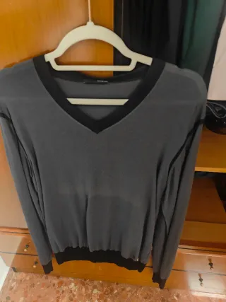 Jersey fino Armand Basic gris y negro