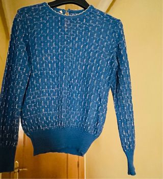 Jersey fiesta azul plata elástico