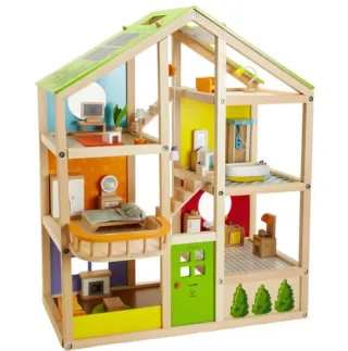 Casita de madera para muñecas/ y los complementos