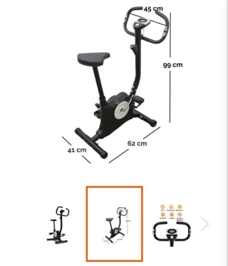 Bici Estática Compacta Negra