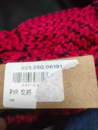 Cuello mujer rojo y gris