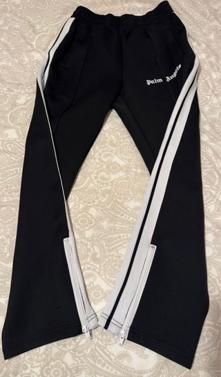 Pantalón Palm Angels Negro con Rayas Blancas