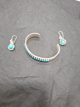 Conjunto Plata y Turquesa Antiguo