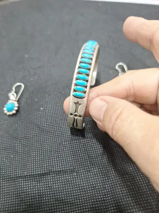 Conjunto Plata y Turquesa Antiguo