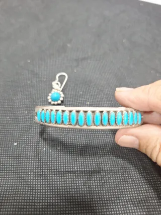 Conjunto Plata y Turquesa Antiguo