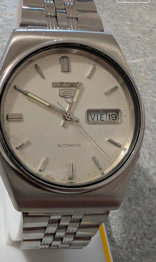 Seiko 5 Automatico Vintage Argento Bianco