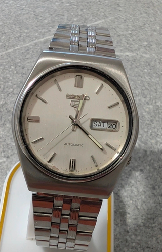 Seiko 5 Automatico Vintage Argento Bianco