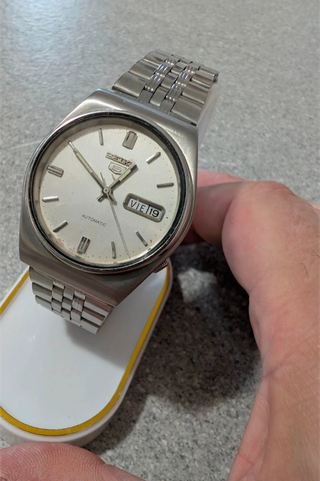 Seiko 5 Automatico Vintage Argento Bianco