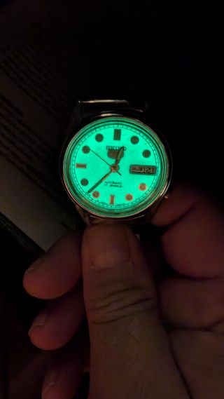 Seiko 5 Automatico Vintage Argento Bianco