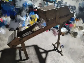 Criba de aceituna de madera antigua