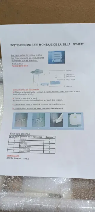 Silla Abatible pared ducha