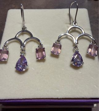 Pendientes Plata 1ª Ley con piedras swarosky