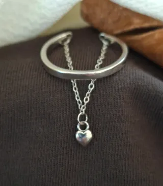 Anillo Plata Ley Corazón Ajustable